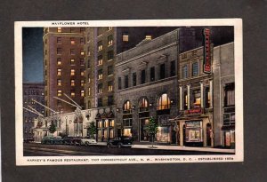 DC Harvey's Famouse Restaurant Mayflower Hotel Washington DC Postcard