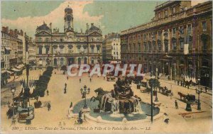 Postcard Old Lyon Place Bellecour the City Hall and the Palace of Arts