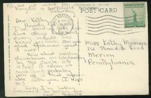 MA Memorial Chapel Mount Hermon School  Massachusetts 1942 Albertype Postcard