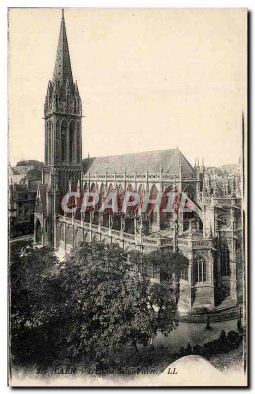 Old Postcard Caen Eglise Saint Pierre