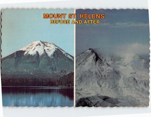 Postcard Mount St. Helens, Before And After, Washington