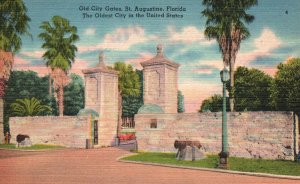 Vintage Postcard Oldest City in U.S.A. Entrance Gates St. Augustine Florida