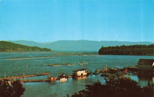 SOOKE HARBOUR BRITISH COLUMBIA CANADA~OLYMPIA MOUNTAINS~AERIAL VIEW~POSTCARD