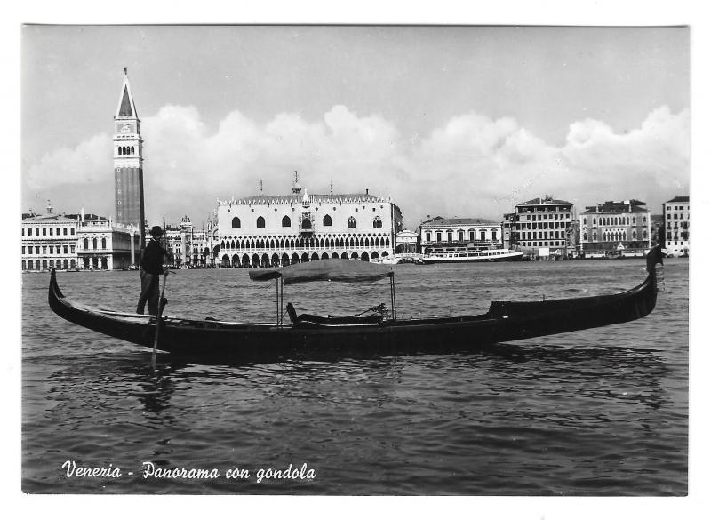 Italy Venezia Venice Panorama Gondola Vera Foto 4X6 Glossy Photo Postcard