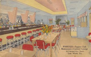Famous Supper Club Restaurant-Cocktail Lounge Lake Worth FL Postcard