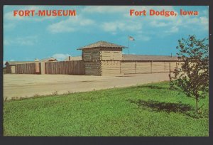 Iowa FORT DODGE Museum Replica of 1850 Fort located on U.S. 20 near 169 ~ Chrome