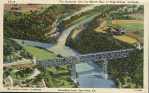 Kentucky & Dix Rivers at High Bridge KY Kentucky Greetings from Carrollton Linen