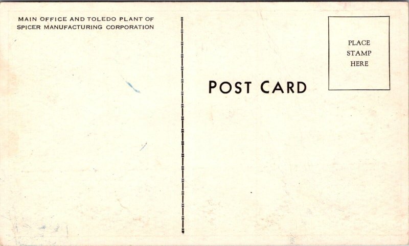 Aerial View, Spicer Mfg Corp Main Office & Toledo Plant Vintage Postcard A69