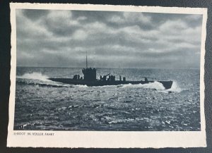 Mint Germany Real Picture Postcard RPPC German Navy U Boat Submarine Full Speed