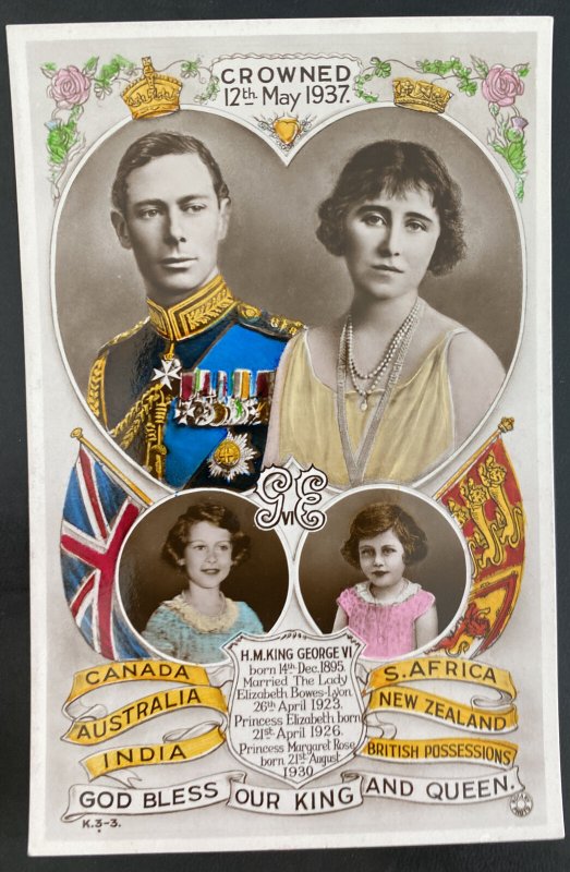 Mint England Souvenir Picture Postcard HM King George VI Coronation 1937