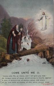 Bamforth Jesus With Old Man Come Unto Me No 1