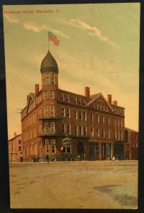 Postcard Unused Bellevue Hotel Marietta OH LB
