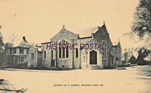 PRINCESS ANNE MD~ANTIOCH METHODIST EPISCOPAL STONE CHURCH~MAYROSE PHOTO POSTCARD