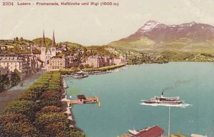 Schweiz Luzern Promenade Hofkirche und Rigi