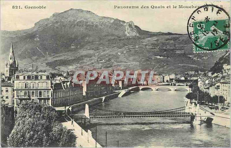 Old Postcard GRENOBLE-Panorama Quays and Moncher FR