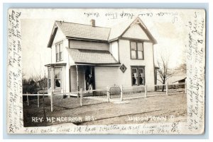 1908 Rev. Henderson Residence Uniontown Ohio OH RPPC Photo Antique Postcard 