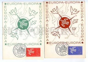 420723 FRANCE 1961 year Europa CEPT set of embossed maximum cards