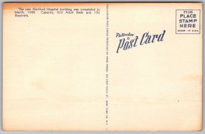 Vtg Connecticut CT Hartford Hospital Medical Building 1940s Linen View Postcard