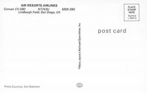 Airline Postcards Air Resorts Airlines Convair CV-580 N7743U MSN 390  