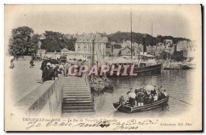 Old Postcard Trouville Sur Mer Trouville Bac Deauville Boat