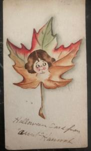 1911 Berlin WI USA Picture Postcard Cover PPC Halloween Scary Girl