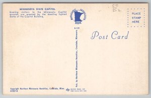 Minnesota State Capitol By Night Postcard D37