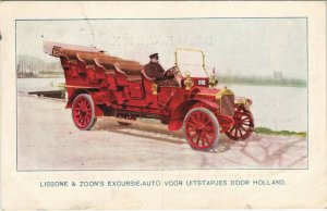 PC ADVERTISING, LISSONE & ZOON'S EXCURSIE AUTO, Vintage Postcard (b27680)