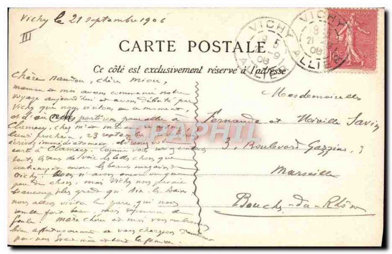 Postcard Old Vichy Edges of & # 39Allier and Pigeon Shooting