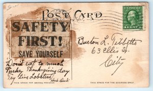 Michelin Man Advertising Postcard 1900