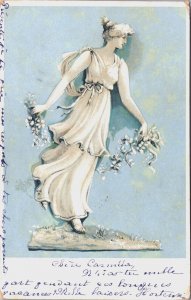 Art Nouveau Lady Jugendstil Vintage Postcard C084