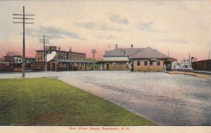 Postcard Railroad New Union Depot Rochester NH