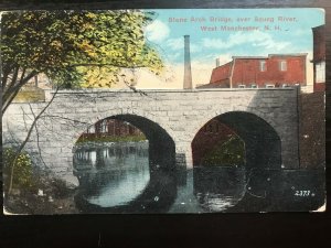 Vintage Postcard 1907-1915 Stone Arch Bridge Squog River West Manchester N.H.