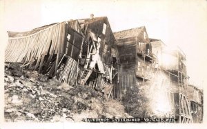 RPPC BUILDING'S UNDERMIND VIRGINIA CITY NEVADA REAL PHOTO POSTCARD (c. 1940s)