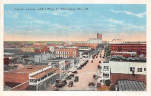 F7/ St Petersburg Florida c1915 Postcard Central Avenue Birdseye Stores