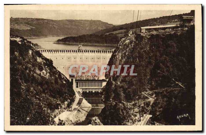 Old Postcard Electricity Valley of Truyere The dam Sarrans