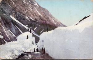 Georgia's Military Road Path Avalanche Mount Maiorscha Russia Postcard E45