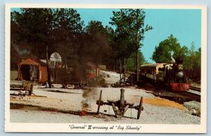 Postcard GA Stone Mountain Memorial Park General II Train at Big Shanty N14