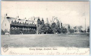 HARTFORD, Connecticut  CT   TRINITY COLLEGE  1907  UDB   Postcard