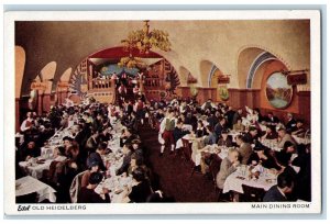 Eitel Old Heidelberg Main Dining Restaurant Chicago Illinois IL Vintage Postcard