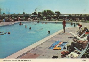 Greenacres Holiday Park Swimming Pool Welsh 1980s Postcard
