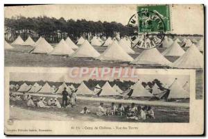 Old Postcard Army Camp Chalons View tents