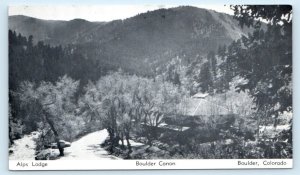 BOULDER, CO Colorado ~ ALPS LODGE in Boulder Canyon c1940s Roadside Postcard