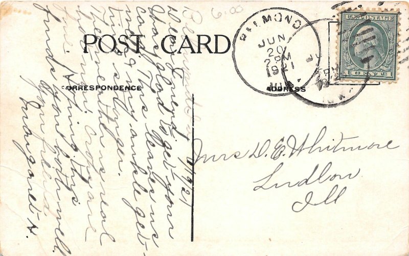 G87/ Belmond Iowa Postcard 1921 Main Street West Bank Stores
