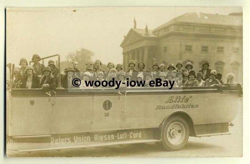 su1567 - Large Group of Ladies in Charabanc somewhere in Germany - postcard