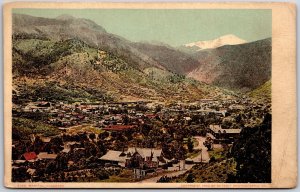 Manitou Colorado CO Mountains & Buildings Grounds Postcard