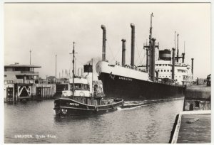 Shipping; Tug Nestor & Pontoon Towing Abbekerk, Ijmuiden RP PPC By Exel, c 50s