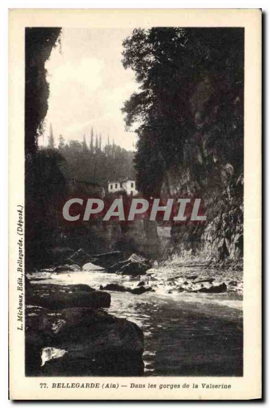 Old Postcard Ain Bellegarde In the gorges of the Valserine