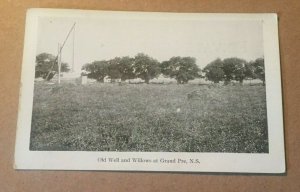 VINTAGE UNUSED POSTCARD OLD WELL & WILLOWS @ GRAND PRE NOVA SCOTIA