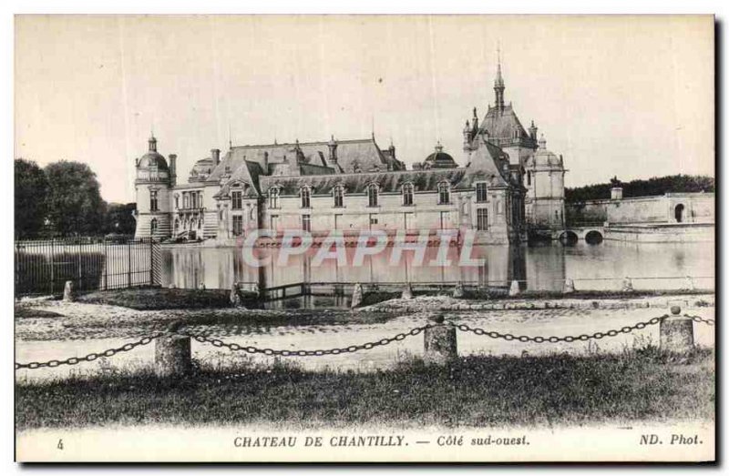 Old Postcard Chateau De Chantilly Cote Sud Ouest