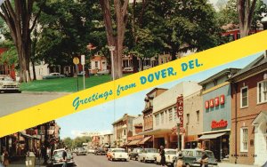 Greetings From Dover Delaware Historic Dover Green & Main Street View Postcard